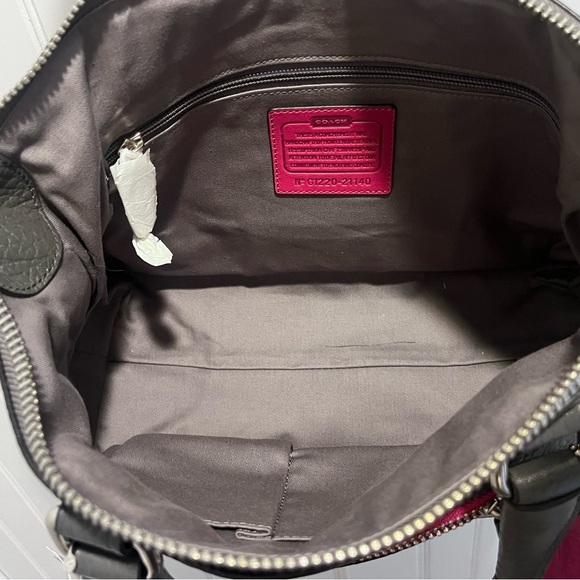 Coach NWT Legacy Textured Leather Molly Satchel 21140 Silver/Graphite Berry - Picture 6 of 12